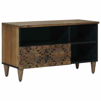 vidaXL Mueble De Tv Marr&oacute;n 80 X 33,5 X 46 Cm Madera De Mango Maciza Vidaxl