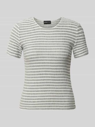 Emporio Armani T-Shirt aus Viskose-Mix mit Rundhalsausschnitt in Hellgrau, Gr&ouml;&szlig;e XXL