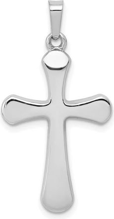 Diamond2Deal 14k White Gold Polished Rounded Cross Pendant