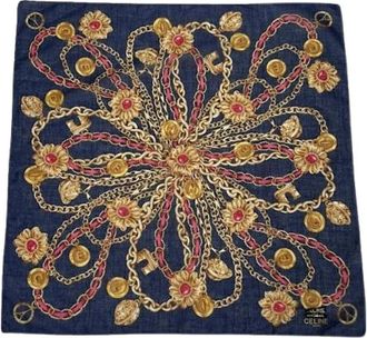 Celine Pre-owned Scarves, female, Multicolor, Size: ONE SIZE Pre-owned Silk Scarf