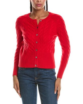N.Peal N. PEAL Myla Cable 100% Cashmere Cardigan