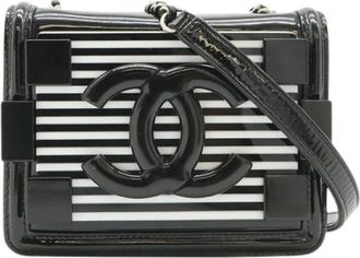 Chanel Pre-owned Lego Boy Plastic Leather Chain Shoulder Bag - Dames - Vintage Schoudertas - Zwart - ONE Size - Leer - Vintage