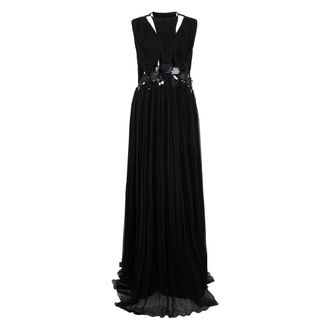 Alberta Ferretti Long Dress with Waist Detail - female - Alberta Ferretti - Gowns - Black - S - Dresses