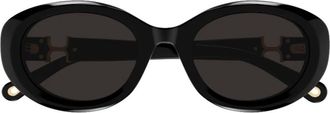 Chlo&eacute; Ch 0323Sk Ovale Zonnebril - Dames - Zonnebrillen - Zwart - ONE Size - Accessoires