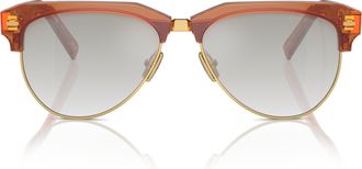 Miu Miu 0mu 09zs Translucent Amber Acetate Sunglasses