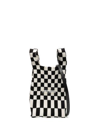 Lastframe Ichimatsu check-pattern tote bag - women - Nylon - OS - Black