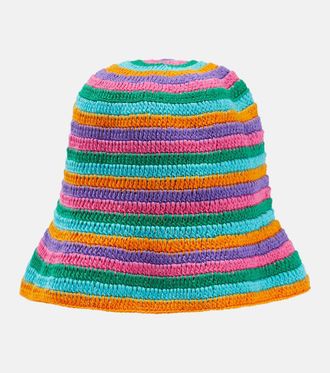 Anna Kosturova Striped crochet bucket hat