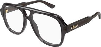 Chlo&eacute; Aviator Optisch Montuur - Dames - Brillen - Grijs - 56 MM - Accessoires