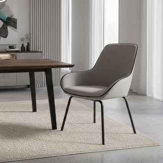 Dmora Silla De Oficina Dglionn, Sillas De Oficina Para Sala De Espera, Silla Ergon&oacute;mica Para Sala De Espera, 66x59h90 Cm, Gris - Dmora