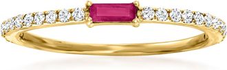 RS Pure by Ross-Simons Ruby and. Diamond Ring in 14kt Yellow Gold