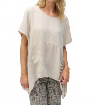 Joseph Ribkoff Asymmetrical Boxy Top In Moonstone