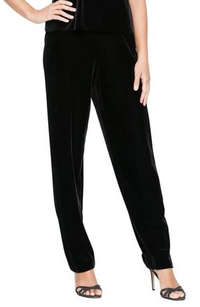 Alex Evenings Slim Fit Velvet Pants in Black at Nordstrom, Size X-Large P