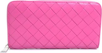 Bottega Veneta Pink Leather Long Wallet (Bi-Fold) (Pre-Owned)
