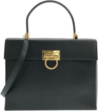 Ferragamo Pre-owned Handbags, female, Black, Size: ONE SIZE Pre-owned Leather Shoulder Bag 218791