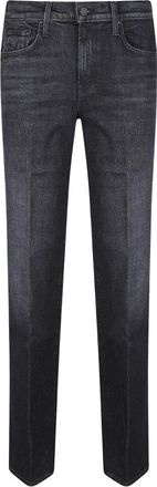 Mother Mid Rise Rambler Zip Sneak Jeans - Dames - Regular Fit Jeans - Zwart - W28 - Katoen - Jeans