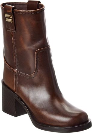 Miu Miu Block Leather Bootie