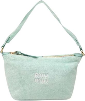 Miu Miu Pre-owned Terry Cloth Shoulder Bag - Dames - Vintage Schoudertas - Groen - ONE Size - Vintage