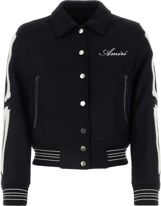 Amiri Stijlvolle Zwarte Bomberjack - Dames - Bomber jackets - Zwart - XS - Wol - Jassen
