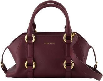 Alexander McQueen Farringdon Top Handle Bag Burgundy