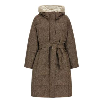 Brunello Cucinelli Donsjas - Dames - Mantels - Bruin - Maat: S Wol