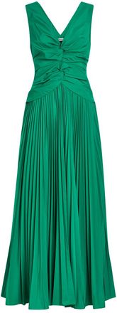 SIMKHAI Vivianne Pleated Woven Midi Dress - Green - 0 (UK4 / Xxs)
