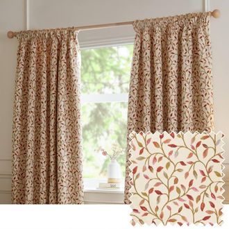 Voyage Maison Cervino Jacquard Pencil Pleat Curtain Pair in Beige | Size: 168 cm width x 229 cm drop