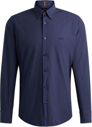 BOSS Regular-fit shirt in cotton poplin
