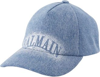 Balmain Mens Gh1xa562dg11-6fc Logo-Embroidered Cotton Baseball Cap Blue