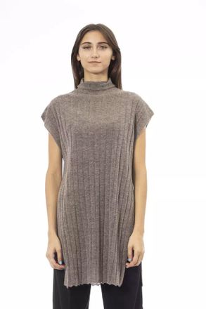 Alpha Studio Alpha Studio Wool Women Sweater with Side Womens Slits