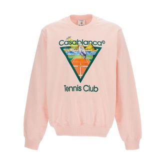 Casablanca Crewneck Sweatshirt - Heren - Sweatshirts - Roze - S - Katoen - Hoodies & sweatvesten
