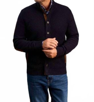 Alan Paine Mens Duchally Waffle Knit Jacket In Cocoa