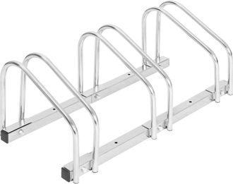 Woltu Woltu Soporte Para Aparcar 3 Bicicletas Aparcamiento Para Bicis F&aacute;cil Montaje En Suelo Y Pared Uso Interior Y Exterior Garaje Y Jard&iacute;n Hierro Galvaniz