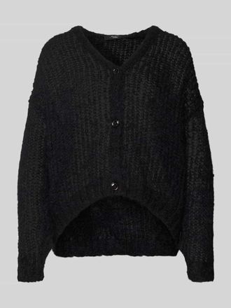 Max Mara Regular Fit Strickjacke aus Mohair-Woll-Mix in Black, Gr&ouml;&szlig;e XL