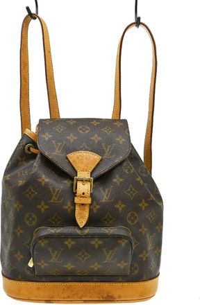Louis Vuitton Vintage Montsouris Monogram Canvas Brown Canvas Backpack Bag (Pre-Owned)