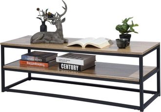 Furniture R FurnitureR TV Stand, Modern Entertainment Centre, Black Steel Frame, Durable MDF Construction, Contemporary Living Room Storage Unit, 120x40x42cm