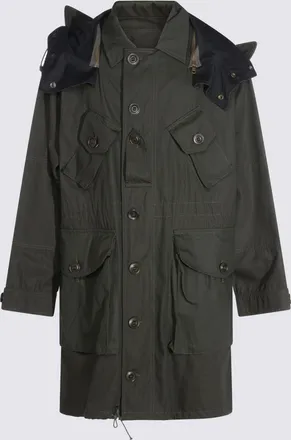 Maison Margiela Coats Blue And Green-Uomo