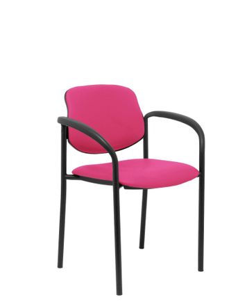 Piqueras y Crespo Sedia Fissa Villalgordo Similpiel Telaio Rosa Nero Con Braccioli