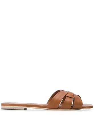 Saint Laurent Tribute Nu Pieds Leather Sandals-Donna