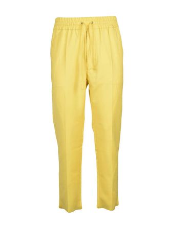 Vivienne Westwood Cropped George Trousers with Elastic Waistband in Vibrant Yellow
