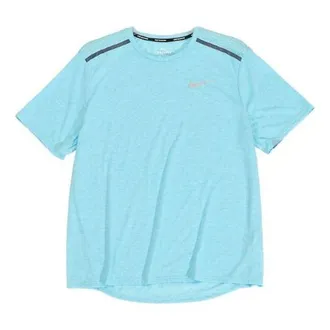 Nike Mens Nike Solid Color Quick Dry Breathable Sports Training Short Sleeve Blue T-Shirt 892814-482