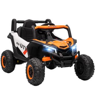 OEM Coche El&eacute;ctrico Para Ni&ntilde;os Utv 12v Con 2 Motores Control Remoto Velocidad Hasta 7 Km/h Sistema De Suspensi&oacute;n Naranja