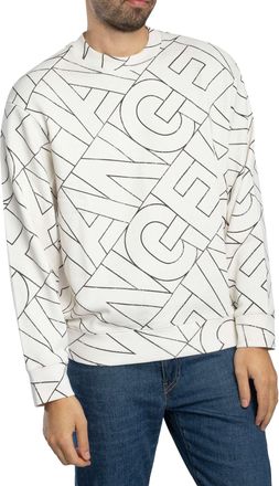 A|X Armani Exchange Sweatshirt Met Diagonale Letters, Wit