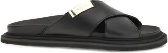 Moschino Mens Leather Sandals Black Calf