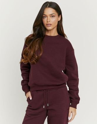 Tally Weijl Sweatshirt TALLY WEIJL SSWCOKIMMY, Damen, Gr. XS, mauve wine, Sweatware, Obermaterial: 65% Baumwolle, 35% Polyester, unifarben, normal, Rundhals, Swea