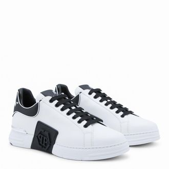 Philipp Plein Color-Block Lace-Up Sneaker - White