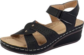 Generic 2026 Womens Sandals For Casual Summer Wear Open Toe Design With Heel Perfectly Paired Denim Stylish Footwear Everyday Comfort (Black, 6.5)