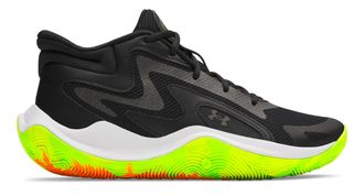 Under Armour Unisex Jet 25, Durable and Comfortable Basketball Shoes with Rubber Outsole, Basketball Trainers with Cushioned Micro G Midsole,Black / Black / Metall