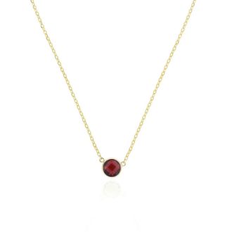 The Lovery Garnet Single Bezel Necklace