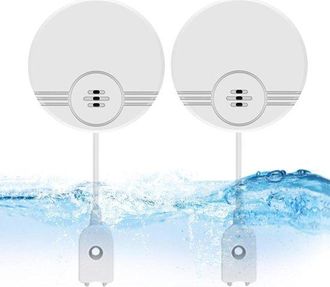 No Brand Alarma De Agua - 2 Unidades - 135 Db - Detector De Fugas De Agua - Sensor De Agua - Alarma De Agua Con Bater&iacute;a Incluida - Dos Modos De Alarma De Insta