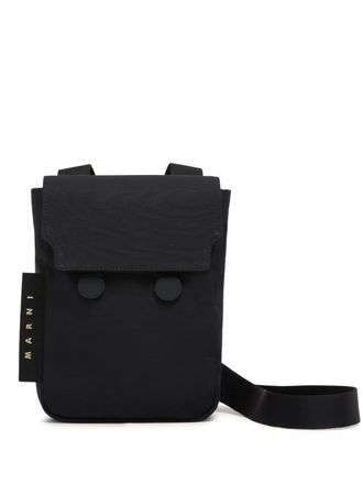 Marni logo-lettering crossbody bag - Black